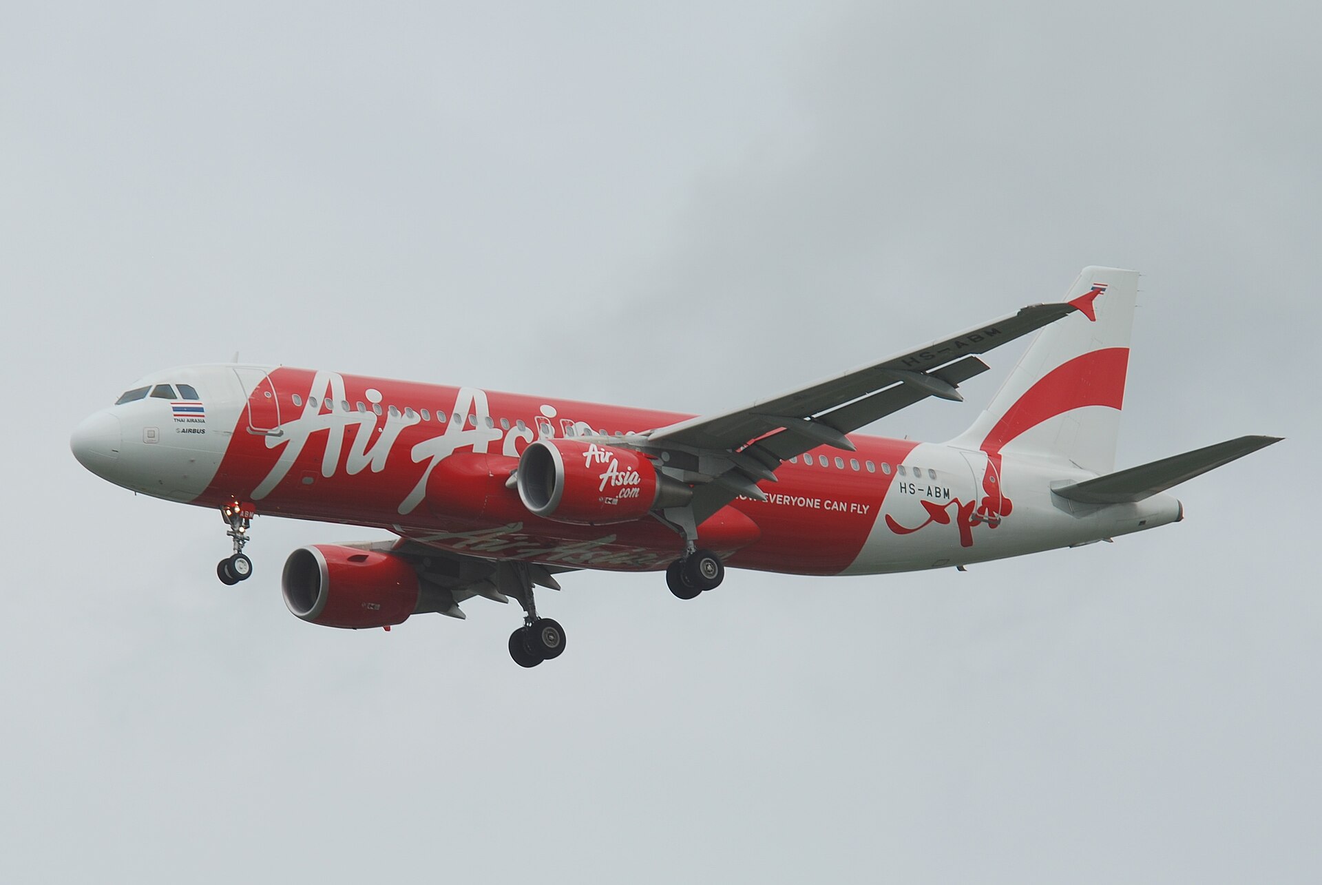 เครื่องบินแอร์บัส A320 ของไทยแอร์เอเชียที่ท่าอากาศยานสุวรรณภูมิ (ภาพปี 2554)