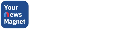 โลโก้ Your News Magnet สีขาว
